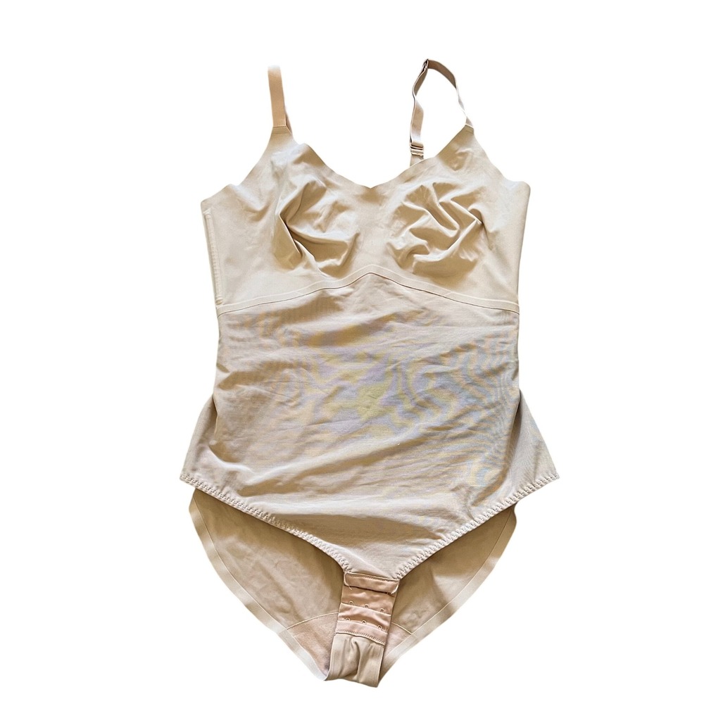 Honeylove Crossover Bodysuit Tan Sand Shapewear LWBS0101 Size 1X